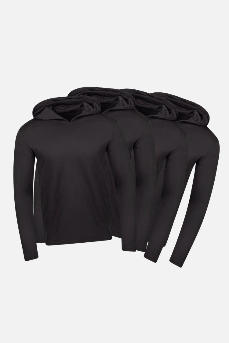 Long sleeve hooded t-shirts 4 pack