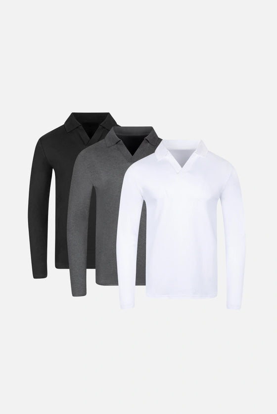 Long Sleeve Polo -3 Pack