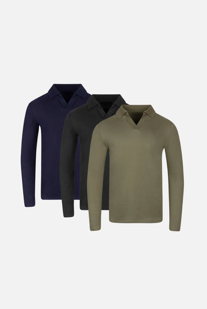 Long Sleeve Polo -3 Pack