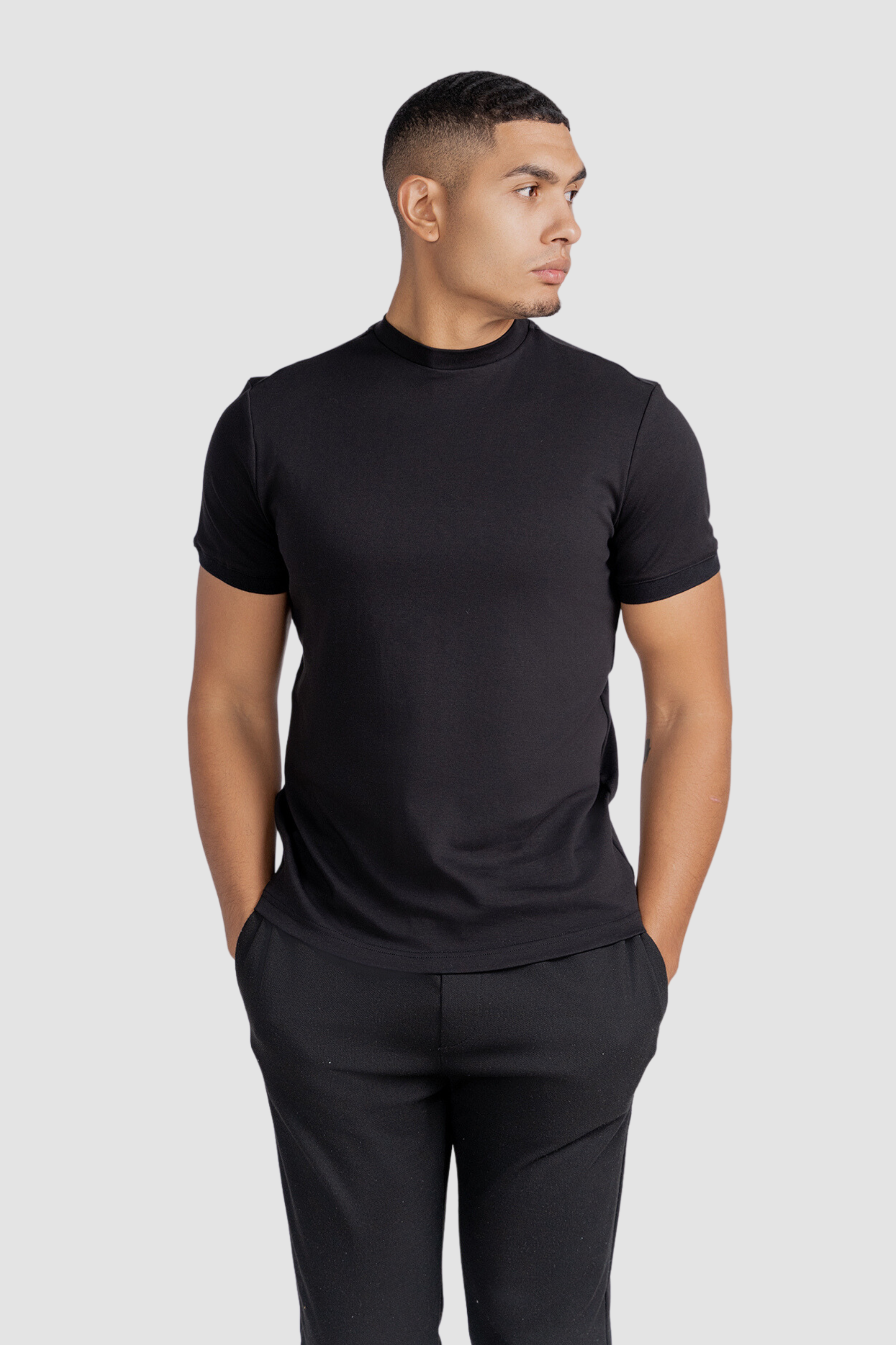 Mock neck t shirt deals