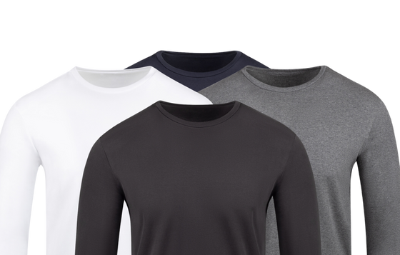Upgrade to this pack of all 4 long sleeves tees SAVE 15%