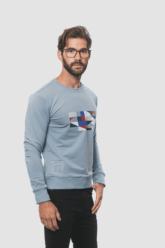 Blue Chest Designed Sweater Men's Casual Sweater Co.Thirty Six 